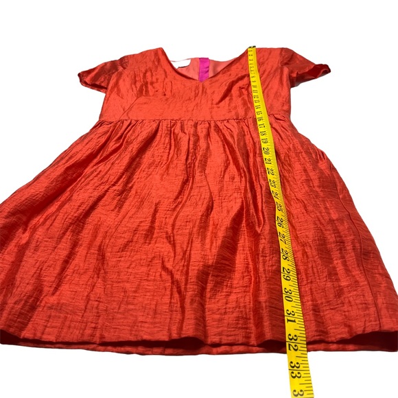 Corey Lynn Calter Mini Dress Orange Short Sleeve V Neck Zip Back Pockets Size 2 - Picture 13 of 16